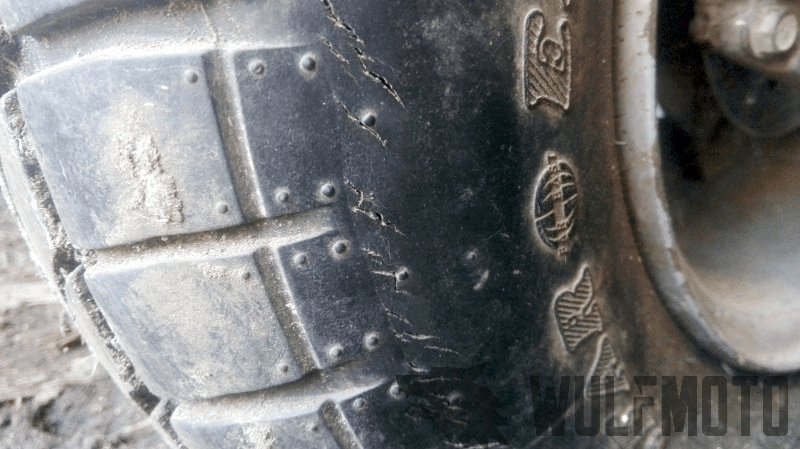 Hairline cracks on an ATV tire