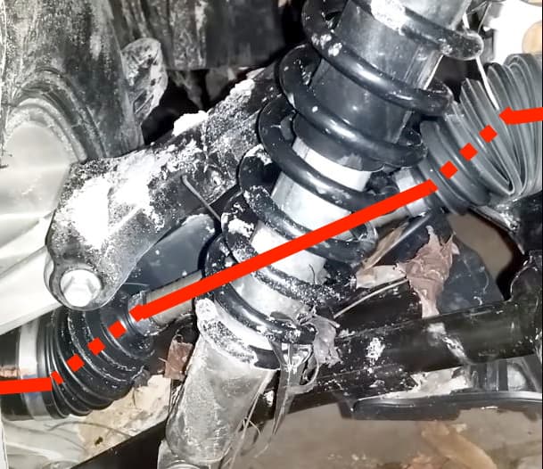 ATV Cv axle joints are at an awkward angle